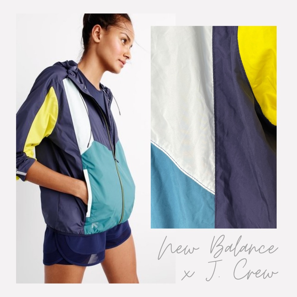 New Balance x J. Crew Retro Colorblock Windbreaker – Size M, Excellent Condition
